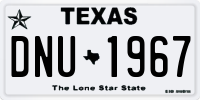 TX license plate DNU1967