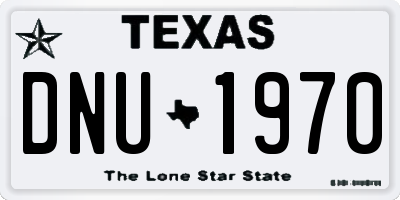 TX license plate DNU1970