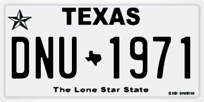 TX license plate DNU1971