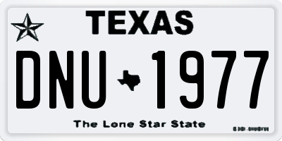 TX license plate DNU1977