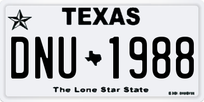 TX license plate DNU1988