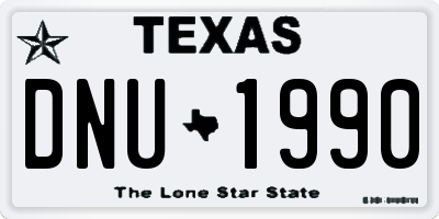 TX license plate DNU1990