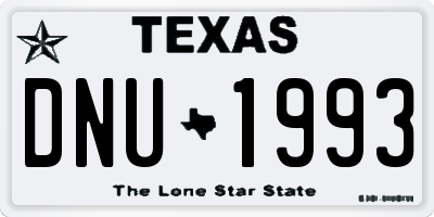TX license plate DNU1993