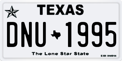 TX license plate DNU1995
