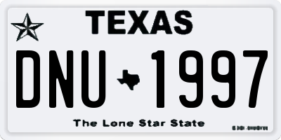 TX license plate DNU1997