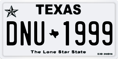TX license plate DNU1999