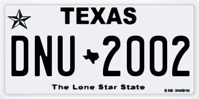 TX license plate DNU2002