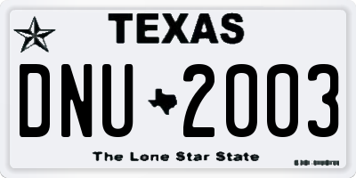 TX license plate DNU2003