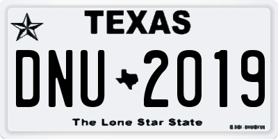TX license plate DNU2019