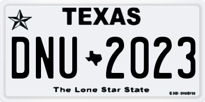 TX license plate DNU2023
