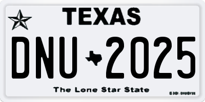 TX license plate DNU2025