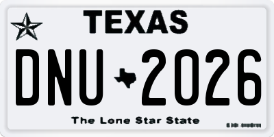 TX license plate DNU2026