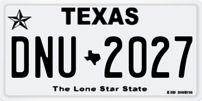 TX license plate DNU2027