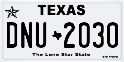 TX license plate DNU2030