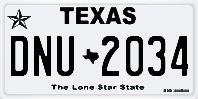 TX license plate DNU2034