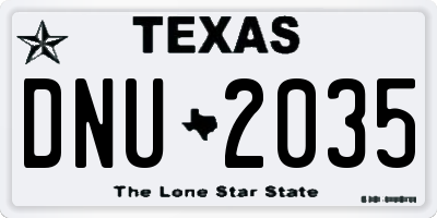 TX license plate DNU2035