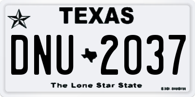 TX license plate DNU2037