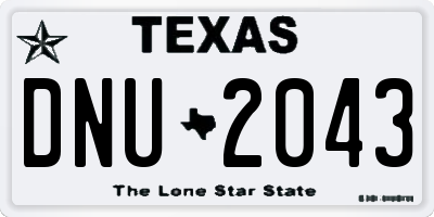 TX license plate DNU2043