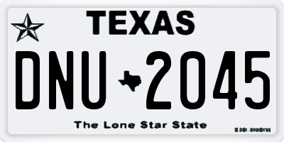 TX license plate DNU2045