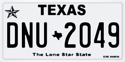 TX license plate DNU2049