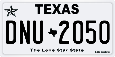 TX license plate DNU2050