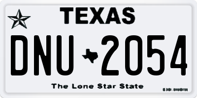 TX license plate DNU2054