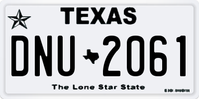 TX license plate DNU2061