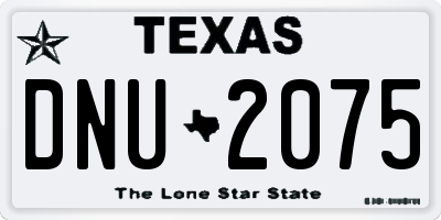 TX license plate DNU2075