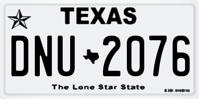 TX license plate DNU2076
