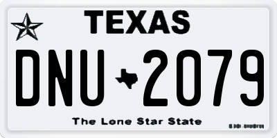 TX license plate DNU2079