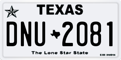 TX license plate DNU2081