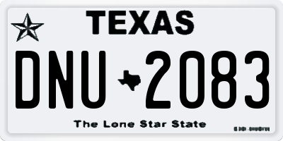 TX license plate DNU2083