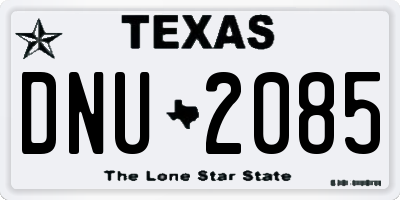 TX license plate DNU2085