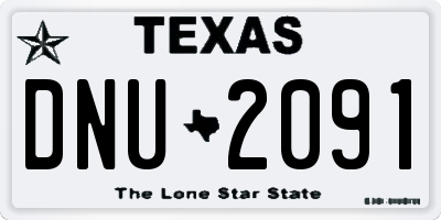 TX license plate DNU2091