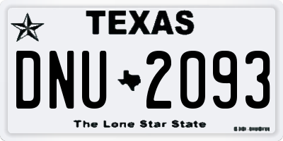 TX license plate DNU2093