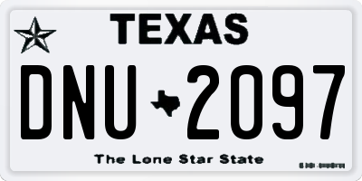 TX license plate DNU2097