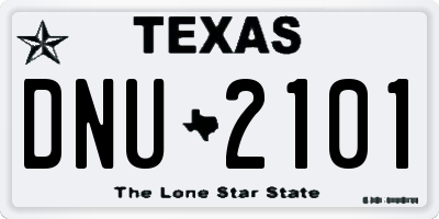 TX license plate DNU2101