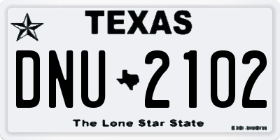 TX license plate DNU2102