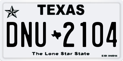 TX license plate DNU2104