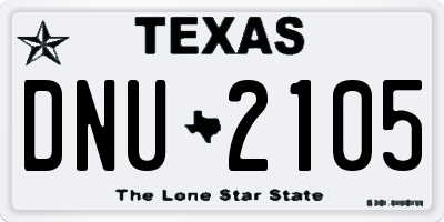 TX license plate DNU2105