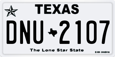 TX license plate DNU2107