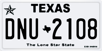 TX license plate DNU2108