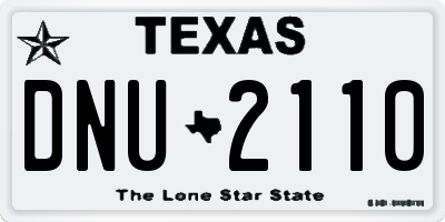 TX license plate DNU2110