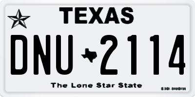 TX license plate DNU2114
