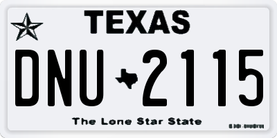 TX license plate DNU2115