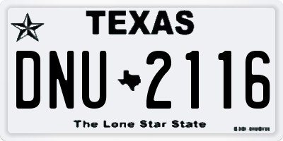 TX license plate DNU2116