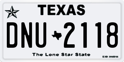 TX license plate DNU2118