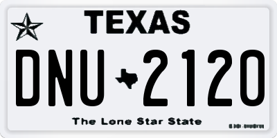 TX license plate DNU2120