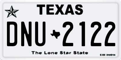 TX license plate DNU2122
