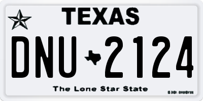 TX license plate DNU2124